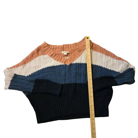 VTG Aeropastale M Cable Knit Sweater Colorblock V Neck Fisherman - Picture 6 of 7